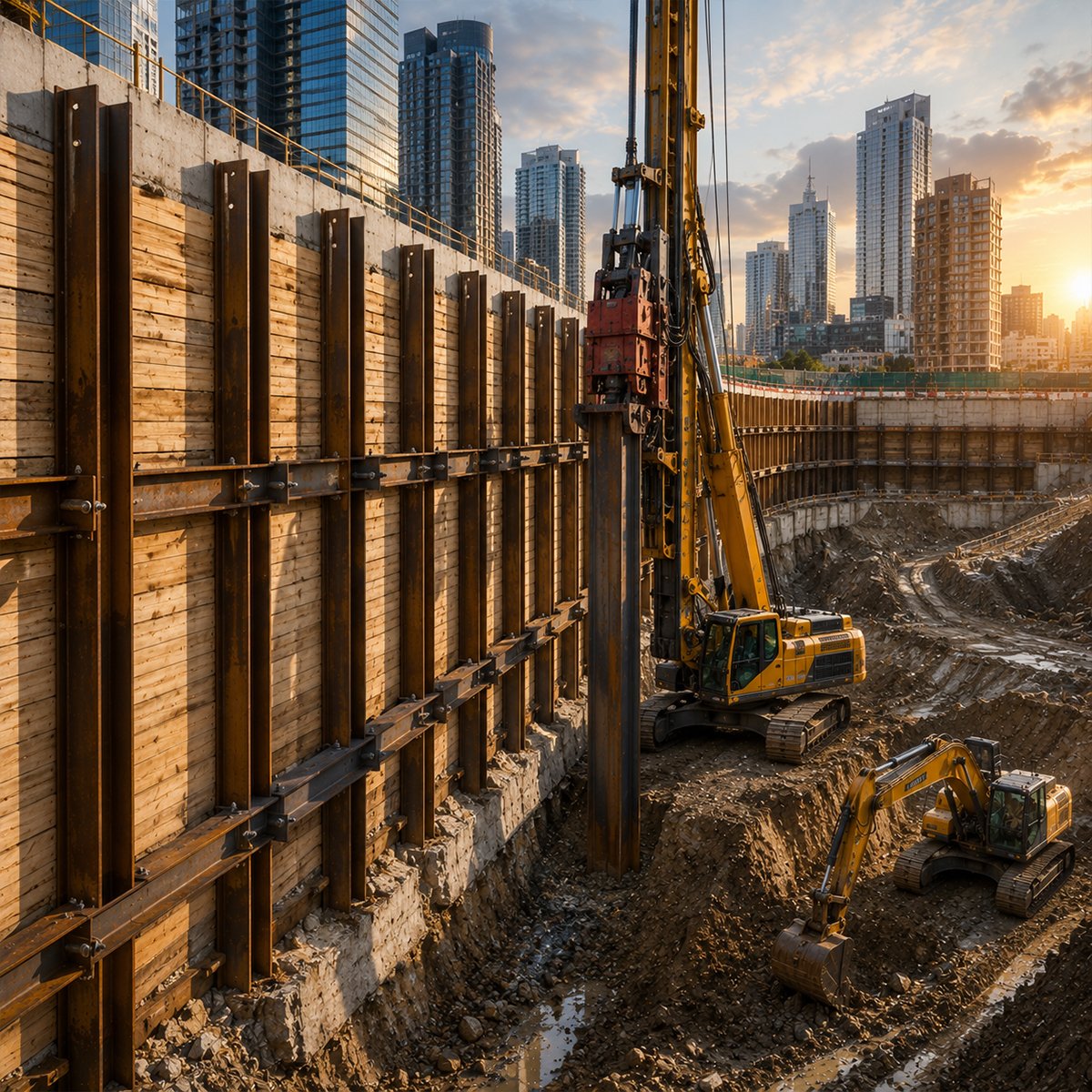 Soldier pile wall Dubai | PDS Piling