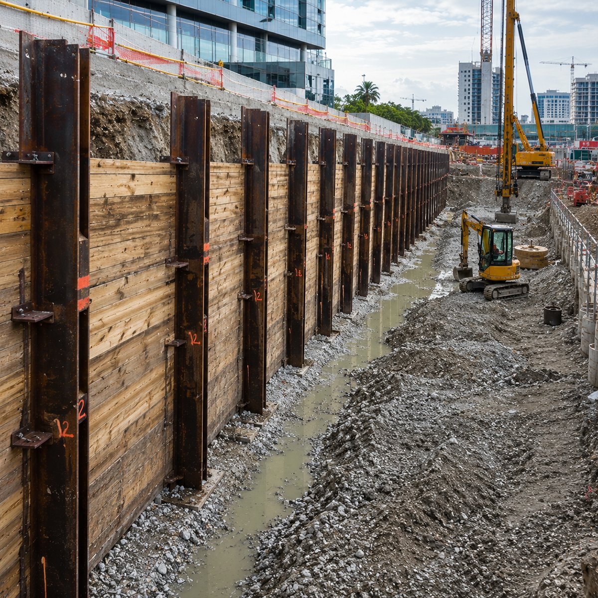 Soldier pile wall Dubai | PDS Piling